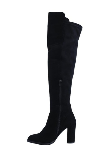 Poletto Hakiki Deri /tekstil Sıyah Çizme Topuklu 363 58 S-2160 Siyah