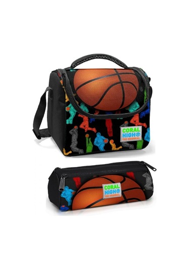 Coral High Erkek Çocuk Siyah Turuncu Basketbol Beslenme Çantası