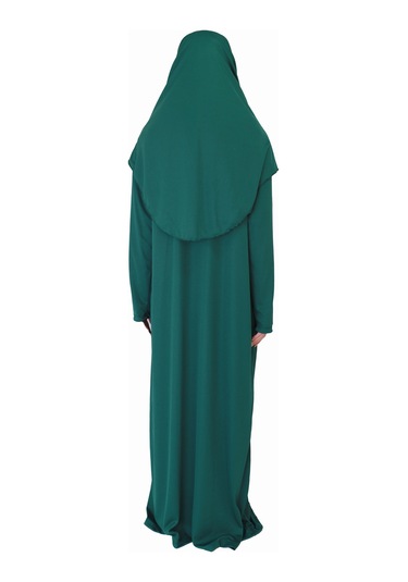 Kabe Yeşili Fermuarsız Namaz Elbisesi Çok Renkli