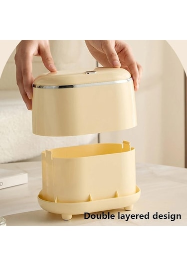 Novahub Pembe Kapaklı Mini Çöp Kovası Küçük Çöp Kutusu Masası Çöp Kutusu Tezgah Üstü Minik Masaüstü Atık Çöp Kutusu Ticari Ofis Çöp Sepeti Pembe Pembe