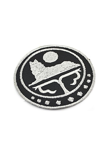 Çeçen Bayrak Nakışlı Yuvarlak Etiket (Siyah) Çapı 8 cm Çok Renkli