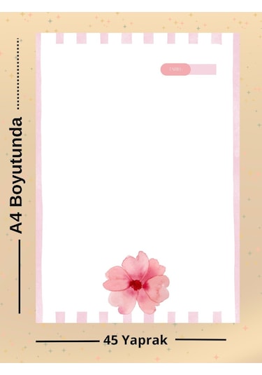 Çiçekli Haftalık Planlayıcı Seti A4-a5 Boyutunda Planner Notebook Blok Okul Çok Renkli