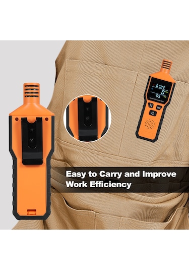 Symbee Co801 Portatif Karbon Monoksit Testeri - Isı Ve Nem Ölçer, Ev/outdoor/karavan Uygun, 75db Alarm, Turuncu Pil Yok