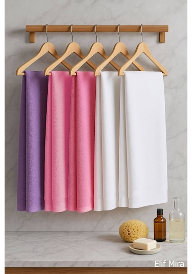 6 Lı Softtouch El Yüz Banyo Havlusu Seti %100 Pamuklu 50x90 Cm Beyaz