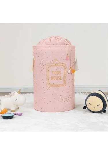 Baby Dolap İçi Düzenleyici Yuvarlak Torbalı Sepet/oyuncak Sepeti/ Pembe