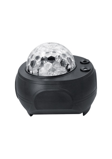 Tenfowee Usb Güçlü Led Yıldız Projeksiyon Lambası, Dönen Su Desenli Müzikli Çocuk Işık Aleti, 8w Siyah