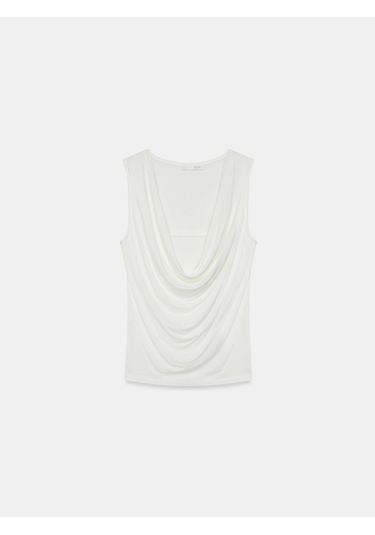 Dilvin 32895 Degaje Yaka Top-ekru