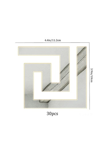Opulentliving Akrikik Ayna Duvar Çıkartmaları: Uv Baskılı, Mat, Gümüş/altın Renkli, 30 Adet