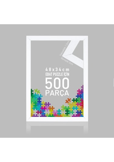 Sar Puzzle Çerçevesi Beyaz 500 Parça İçin Ebat 48x34cm