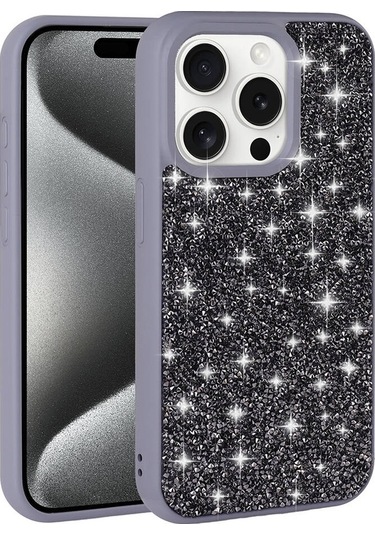 İphone Uyumlu 15 Pro Kılıf Parlak Taşlı Tasarım Zore Pırlanta Kapak Caselab