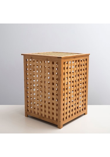 Chakra Bambu Çamaşır Sepeti 62 x 45 CM Natural Ahşap