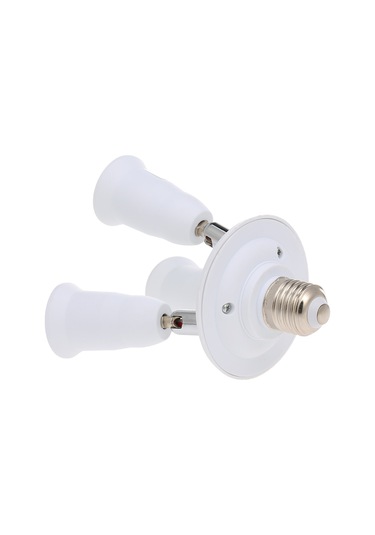 Skycity E26/27 Beyaz Soket Adaptörü - 3'lü Çevirme Kolu, 180 Derece Dönebilen, Yangın Engellli Malzeme, Toplam 180w Güç Beyaz