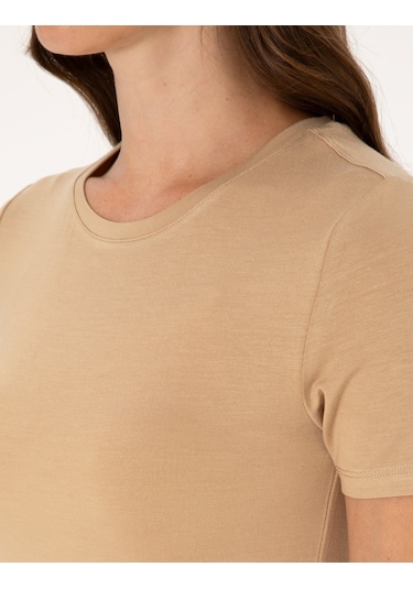 Pierre Cardin Kadın Kum Tişört 50306945-vr085 Kum