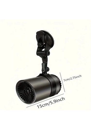 Elmpaly Siyah 12v 2'si 1 Arada Araç Isıtıcı Ve Buz Çözücü Emme Başlıklı 180 Derece Dönebilir