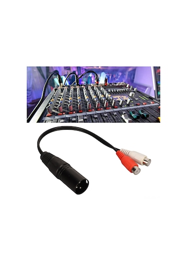 Kangvka Xlr Erkekden 2 Rca Dişiye Y Bölücü Kablosu - Gürültü Engelleme Ve Altın Kaplama Bağlantılar - Mikser, Amfi Ve Ses Cihazları İçin