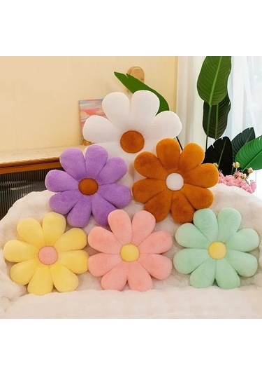 Fortunelane Çiçek Desenli Yastık - Yumuşak Sentetik Kürk, Oturma/dekor, Salon/yatak Odası İçin