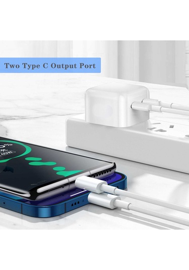 35w Gan Şarj Cihazı 2 Bağlantı Noktalı Hızlı Şarj C Tipi Pd Hızlı Şarj Cihazı Taşınabilir Seyahat Duvar Usb C İphone Uyumlu Şarj Cihazı 13 12 11 Pro Max İpad Uyumlu