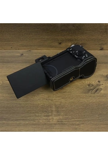 Butu Sony A7c Iı Kamera İçin Alt Kılıf Pu Deri Anti-damla Yarım Gövde Kapağı, Bilek Kayışı - Siyah