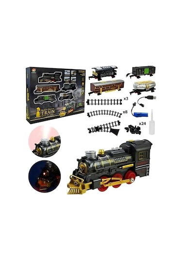 Ctoys Retro Klasik Buharlı Tren Seti Sesli Ve Işıklı 69935a