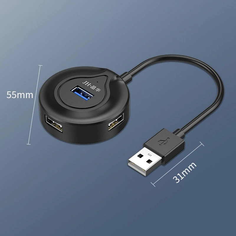Sones Jınghua N62 Usb2.0 4 Portlu Ayırıcı Bir İla Dört Hub Uzatma Konnektörü, Model: 0,2 M Siyah