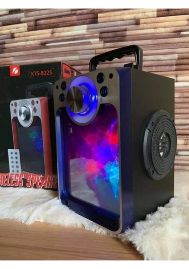 822s Ledli Kumandalı Bluetooth Hoparlör Usb-tf-fm Radyo Siyah