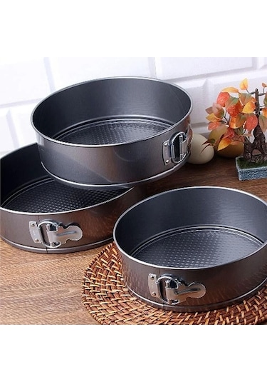 3'lü Kelepçeli Kek Kalıbı Seti Tarif Edildiği Gibi