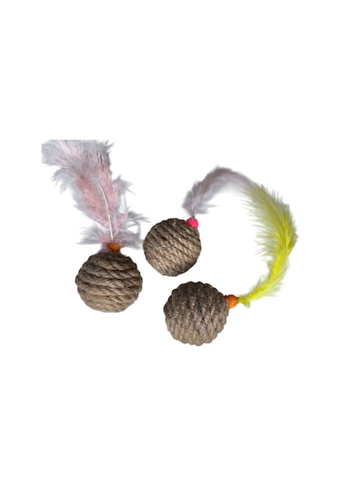 Jut Halat Örgü Kedi Oyun Topu 5 Cm