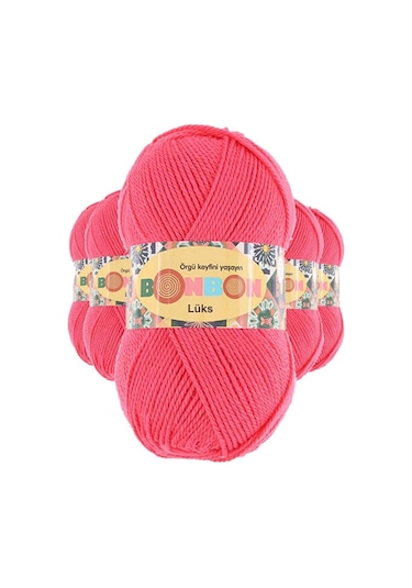 5 Adet Lüks Patik İpi Yünü Mercan 98299