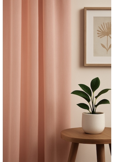 Soft Dokulu Şık Pileli Tül Perde Salon Oturma Odası Yatak Odası Çocuk Odası Pembe