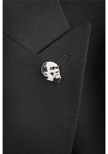 Atatürk Silüeti Gümüş Rozet -5873 Gümüş