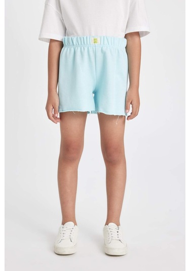 Defacto Kız Çocuk Dokuma Etiketli Şort D0907A824HSTR400 Turkuaz