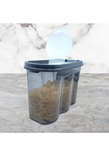2 Kapaklı Ölçekli Erzak Saklama Kabı - 1,2 Litre - Sa930 Diğer