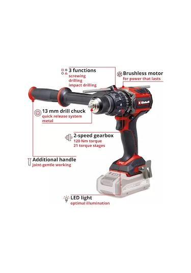 Einhell TP-CD 18/120 Li-i BL Solo Akülü Darbeli Vidalama - 4514310