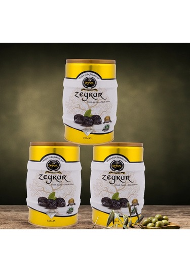 Zeykur Elmas Siyah Zeytin Teneke 3 x 1 KG