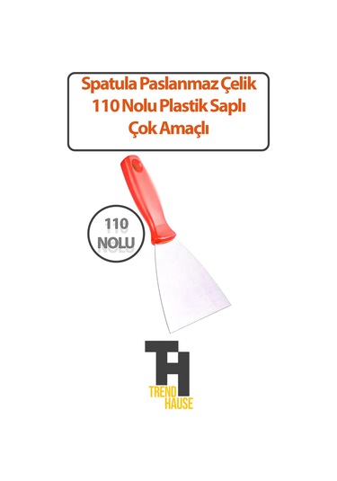 Spatula Paslanmaz Çelik 110 No'lu Plastik Saplı Çok Amaçlı