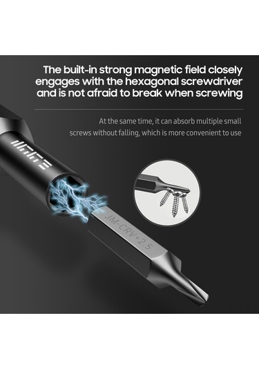 Wezone Jm-8180 47 Parça Cırcırlı Tornavida Seti - Telefon Tamiri Ve Parça Çıkartma Araçları, Krom Vanadyum Çelik, Plastik Kutulu Siyah