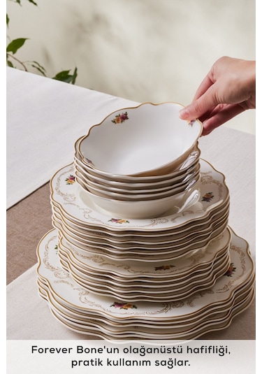 Karaca  Forever Bone Antique 24 Parça 6 Kişilik Yemek Takımı