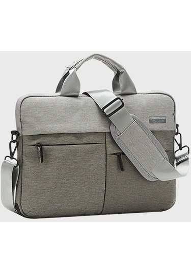Prestigegoods Okade T54 13.3 Dizüstü Bilgisayar Defter Çantası, Su Geçirmez, 4 Köşe Koruma, Omuz Kayışı Gri