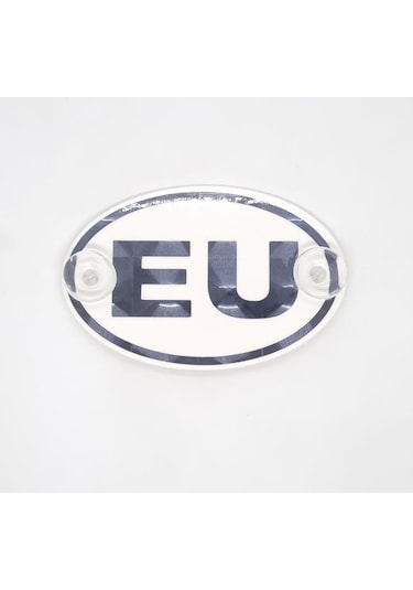 Eu Harfi Vantuzlu Oval Dekor Pleksi Plaka Özel Aynalı Yazı