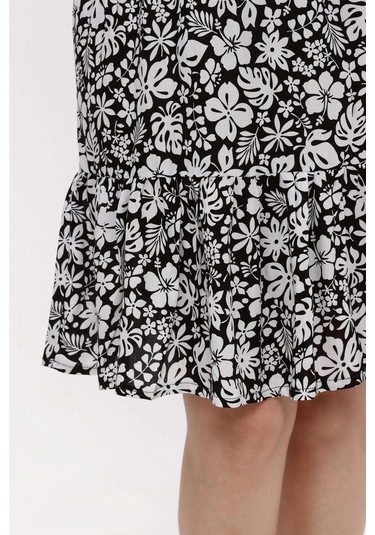 Nurören Midi Boy Viskon Kumaş Çiçek Desenli Etek