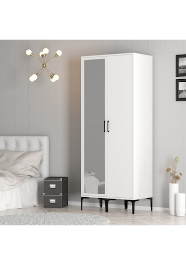 Variant Kumsal 2 Kapılı Rs Gardrop - Beyaz / Beyaz