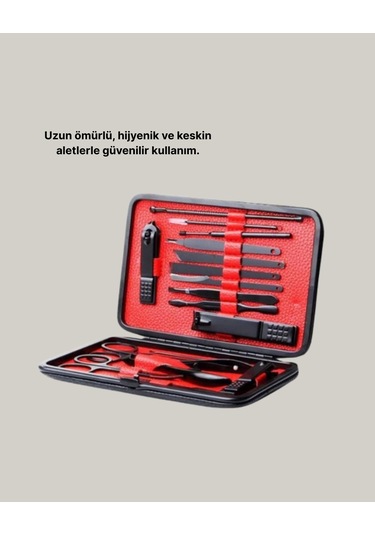 Şık Kutu Tasarımlı 17 Parça Manikür Pedikür Seti Dayanıklı Ve Hijyenik