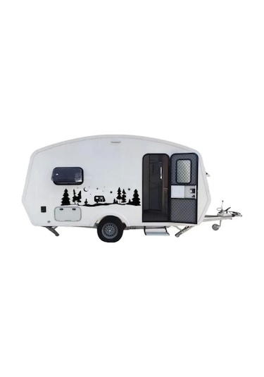 Karavan Gece Sticker Kamp Doğa