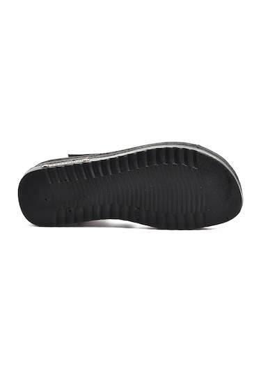 Ayakmod 07-109 Rr Siyah Kalın Taban Kadın Anatomik Sandalet 001