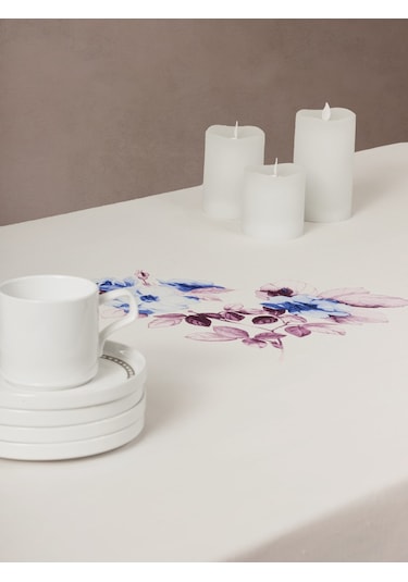 Cotton Box Pano Baskılı Masa Örtüsü Grazra Lila 170x170