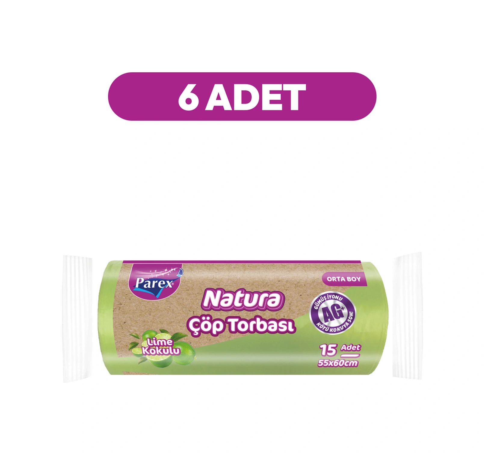 Natura Çöp Torbası Orta Boy 15'li 55 X 60 Cm Altılı Paket