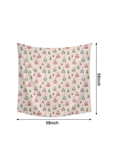 Noel Desenli 59x59 İnç Kare Duvar Halısı, Oturma Odası, Yatak Odası Ve Genç Odası İçin-a160