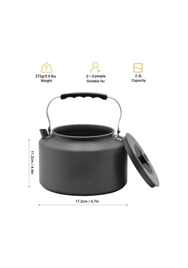 2.2l Kamp Su Isıtıcısı Kamp Çay Kahve Potu Büyük Açık Hava Yürüyüş Su Isıtıcısı Pot Taşınabilir 2.4 Quart Kamp Çay Su Isıtıcısı Diğer