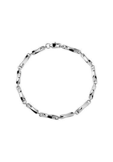 Fastbuy Paslanmaz Çelik Kavun Çekirdeği Zinciri Bilezik Kadın Erkek İçin Gümüş Renk Moda Takı 18cm Hediye Gümüş