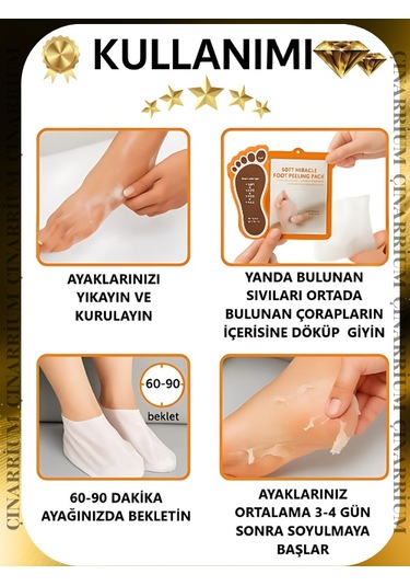 Ayak Peeling Maskesi 5 Li Soyulma Etkili, Ölü Deri Temizleyici Ve Pürüzsüzleştirici Bakım